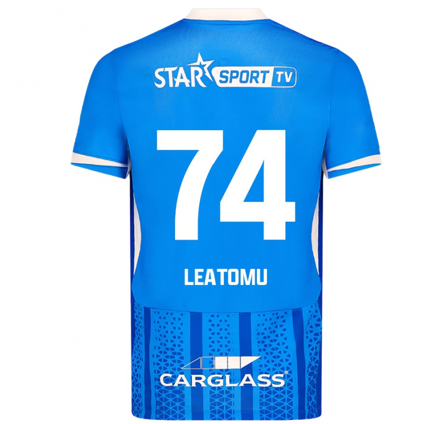 גברים כדורגל Noa Leatomu #74 כחול לבן ג'רזי ביתית 2025/26