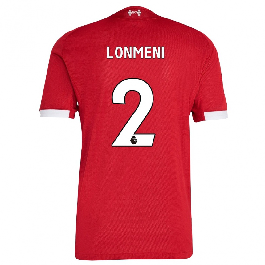 גברים כדורגל Scofield Lonmeni #2 אדום לבן ג'רזי ביתית 2025/26
