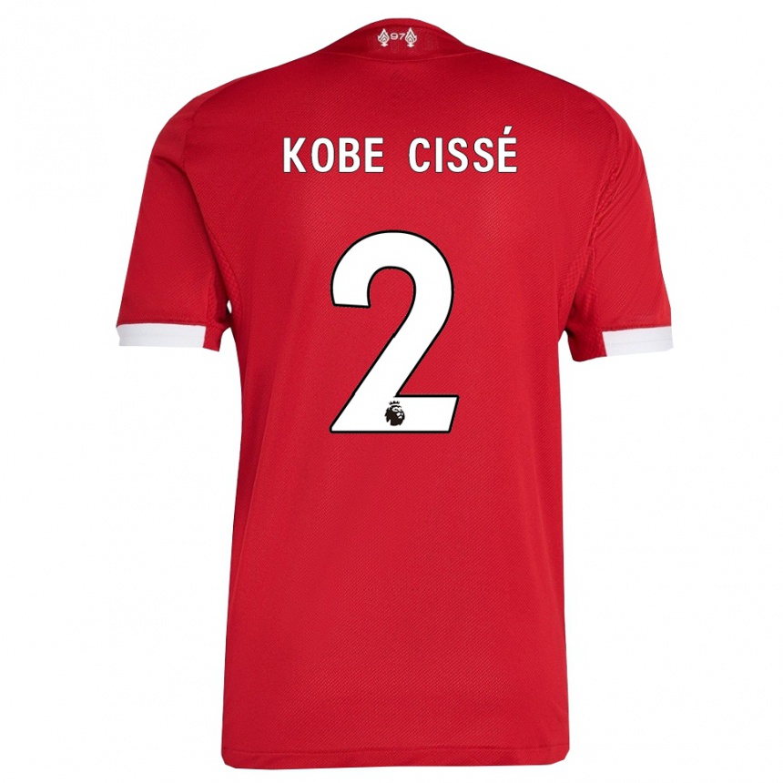 גברים כדורגל Prince Kobe Cissé #2 אדום לבן ג'רזי ביתית 2025/26