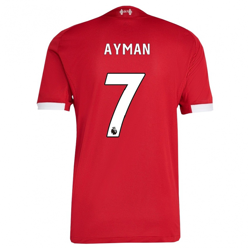 גברים כדורגל Alvin Ayman #7 אדום לבן ג'רזי ביתית 2025/26