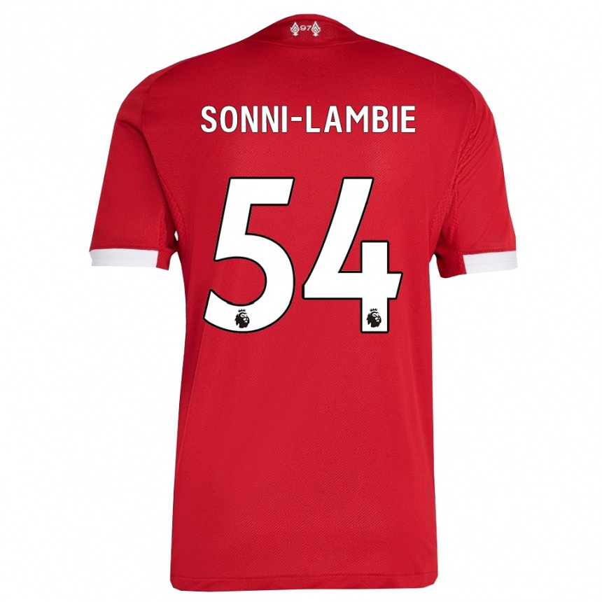גברים כדורגל Joshua Sonni-Lambie #54 אדום לבן ג'רזי ביתית 2025/26