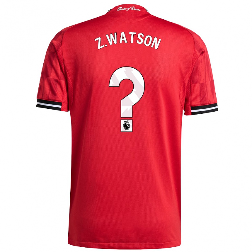 גברים כדורגל Zac Watson #0 אדום שחור לבן ג'רזי ביתית 2025/26