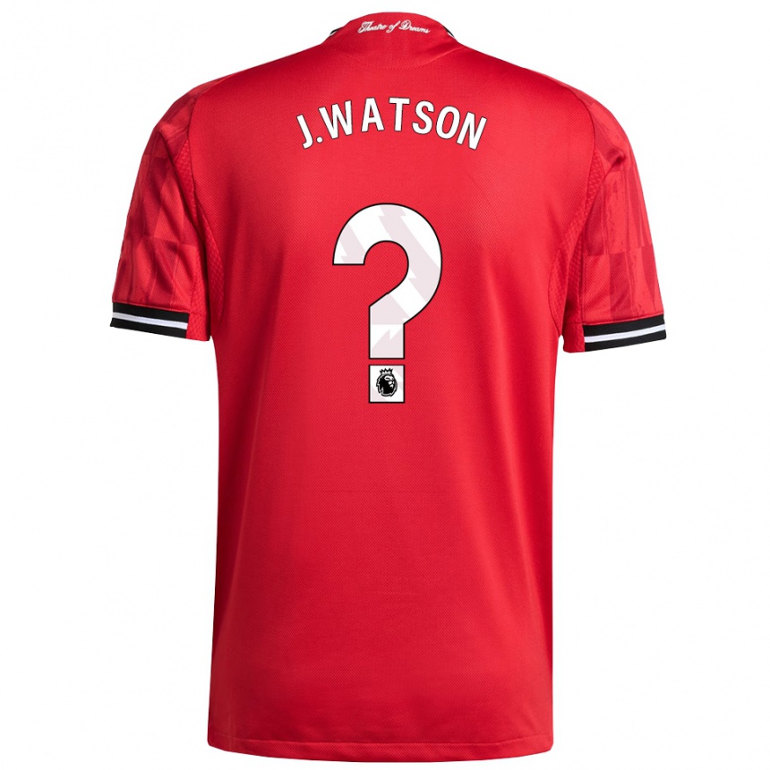 גברים כדורגל Jacob Watson #0 אדום שחור לבן ג'רזי ביתית 2025/26