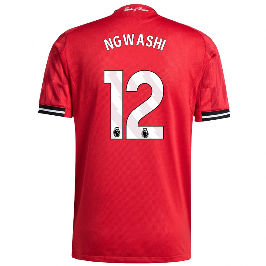 גברים כדורגל Jayden Ngwashi #12 אדום שחור לבן ג'רזי ביתית 2025/26