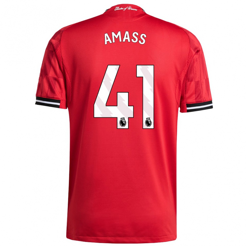 גברים כדורגל הארי עמאס #41 אדום שחור לבן ג'רזי ביתית 2025/26