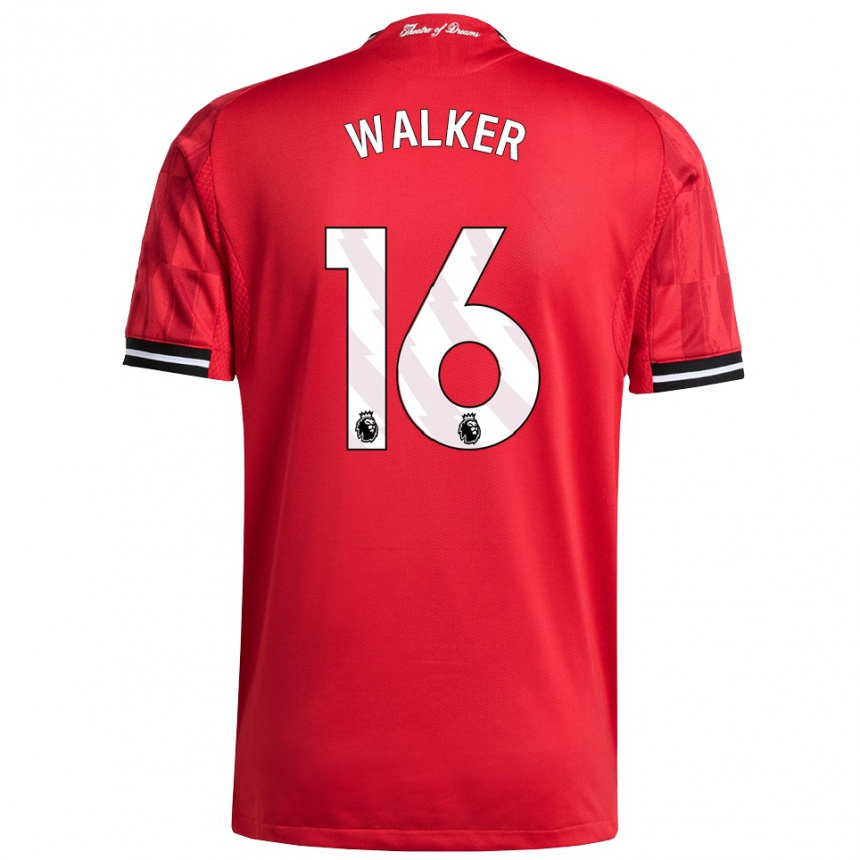 גברים כדורגל Alfie Walker #16 אדום שחור לבן ג'רזי ביתית 2025/26