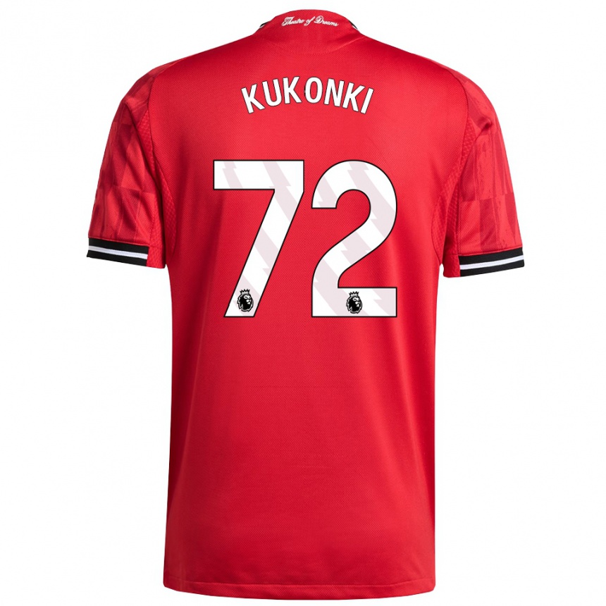 גברים כדורגל Godwill Kukonki #72 אדום שחור לבן ג'רזי ביתית 2025/26