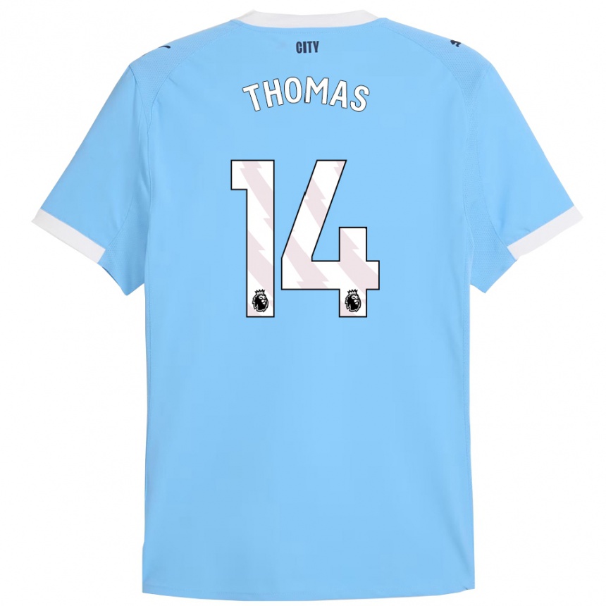 גברים כדורגל Rhys Thomas #14 תכלת לבן ג'רזי ביתית 2025/26