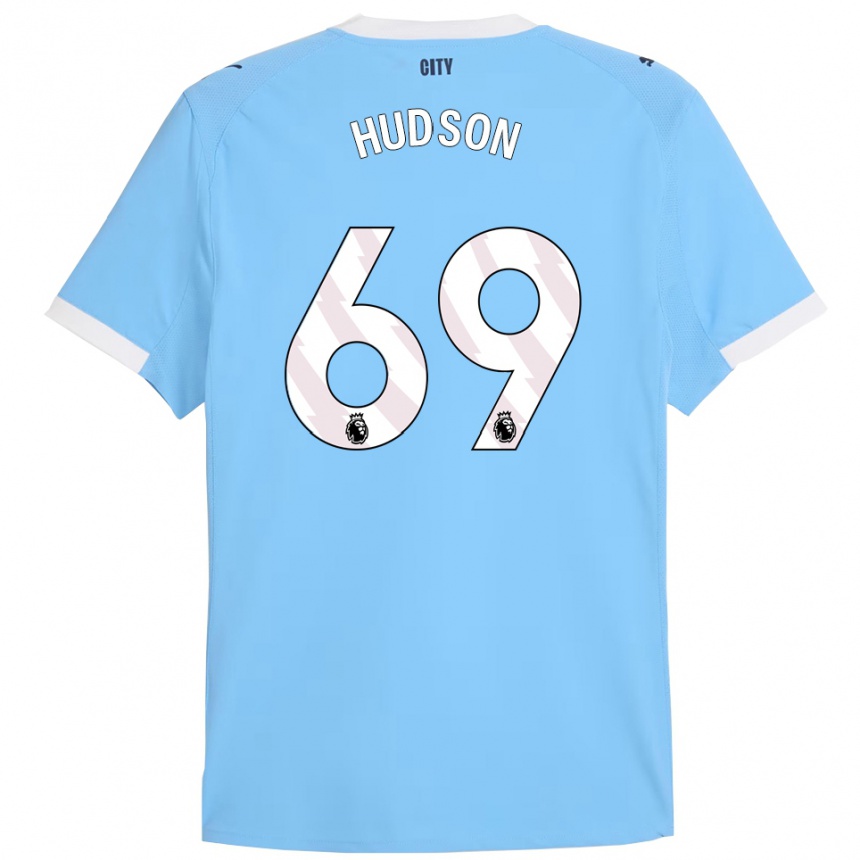 גברים כדורגל Max Hudson #69 תכלת לבן ג'רזי ביתית 2025/26