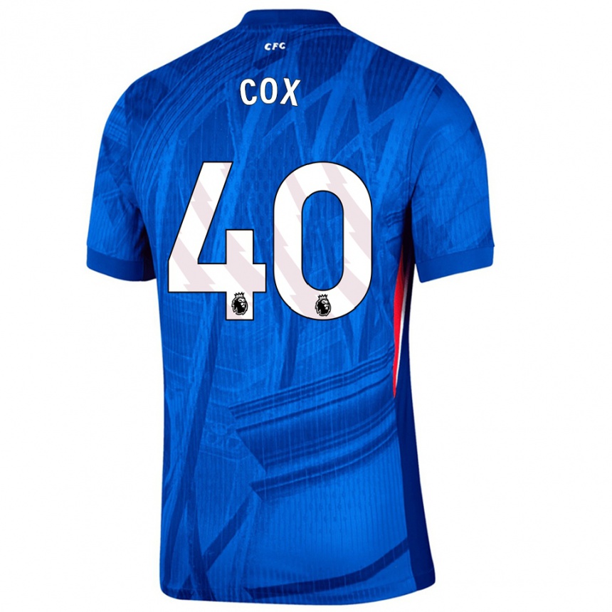 גברים כדורגל Katie Cox #40 כחול לבן ג'רזי ביתית 2025/26