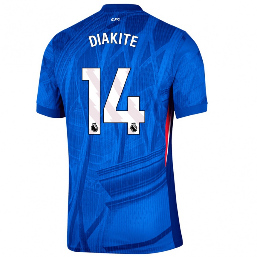 גברים כדורגל Calvin Diakite #14 כחול לבן ג'רזי ביתית 2025/26