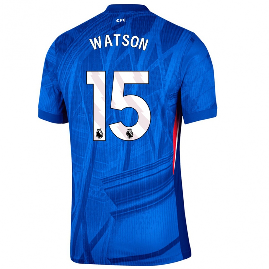 גברים כדורגל Reggie Watson #15 כחול לבן ג'רזי ביתית 2025/26