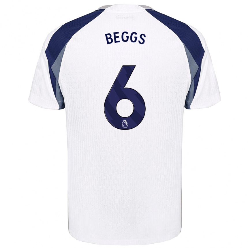 גברים כדורגל Jamel Beggs #6 לבן נייבי ג'רזי ביתית 2025/26