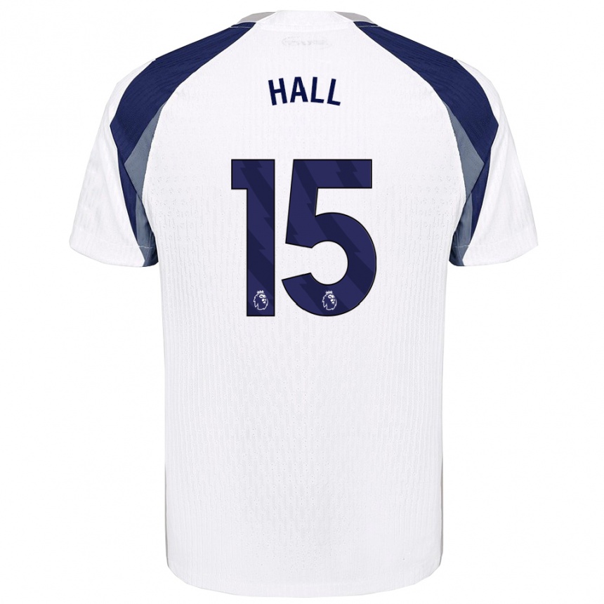 גברים כדורגל Tye Hall #15 לבן נייבי ג'רזי ביתית 2025/26