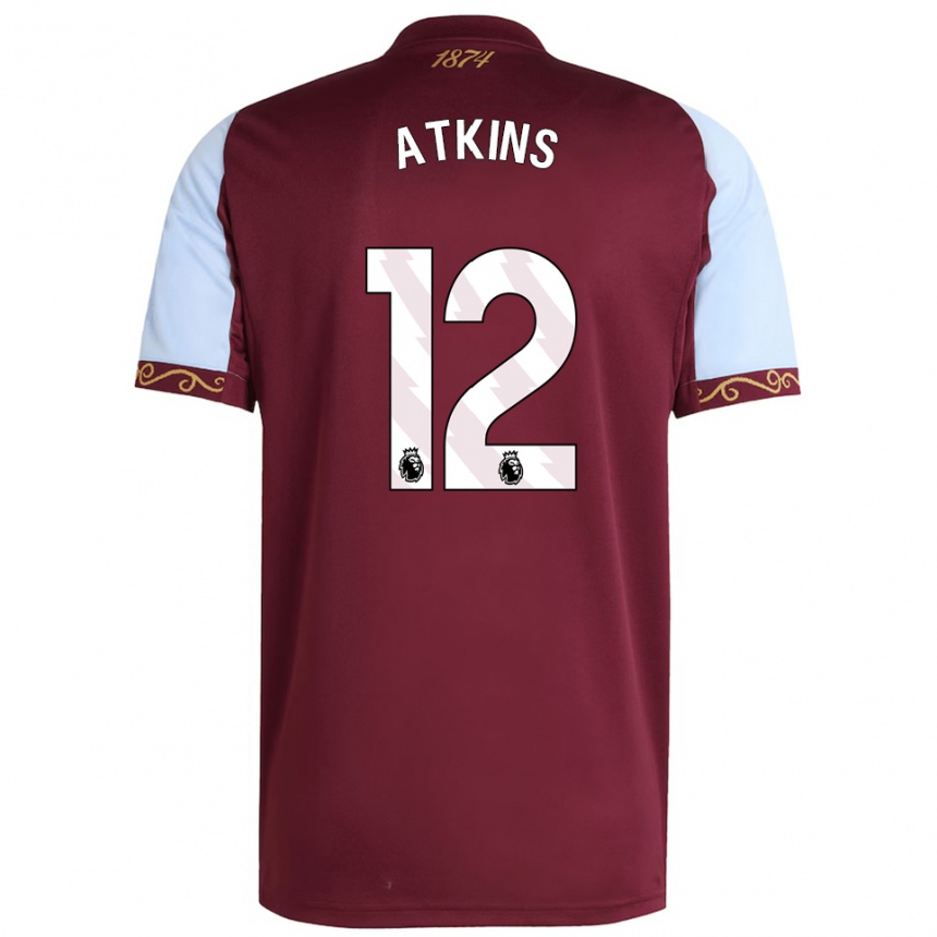 גברים כדורגל Clay Atkins #12 בורדו תכלת ג'רזי ביתית 2025/26