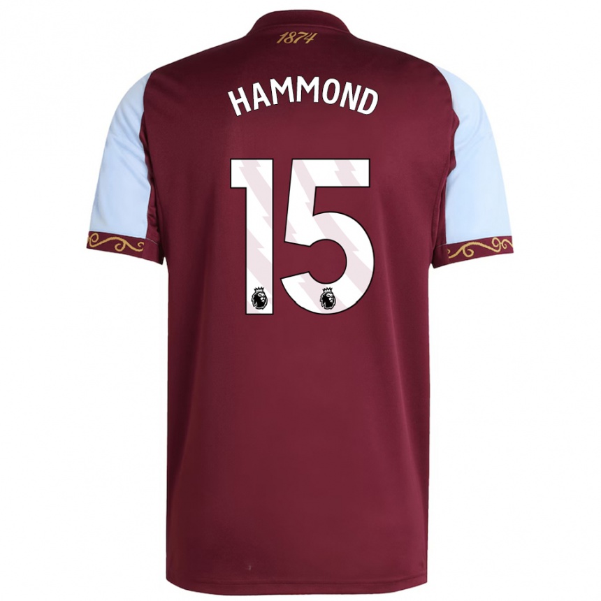 גברים כדורגל Rio Hammond #15 בורדו תכלת ג'רזי ביתית 2025/26