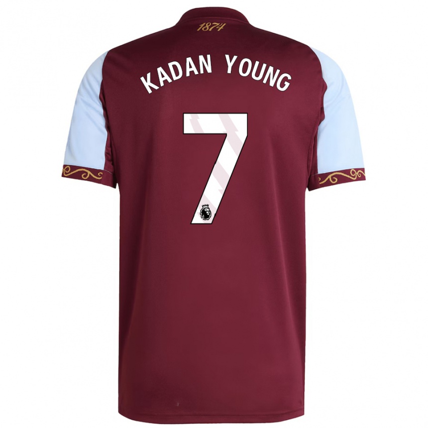גברים כדורגל Kadan Young #7 בורדו תכלת ג'רזי ביתית 2025/26
