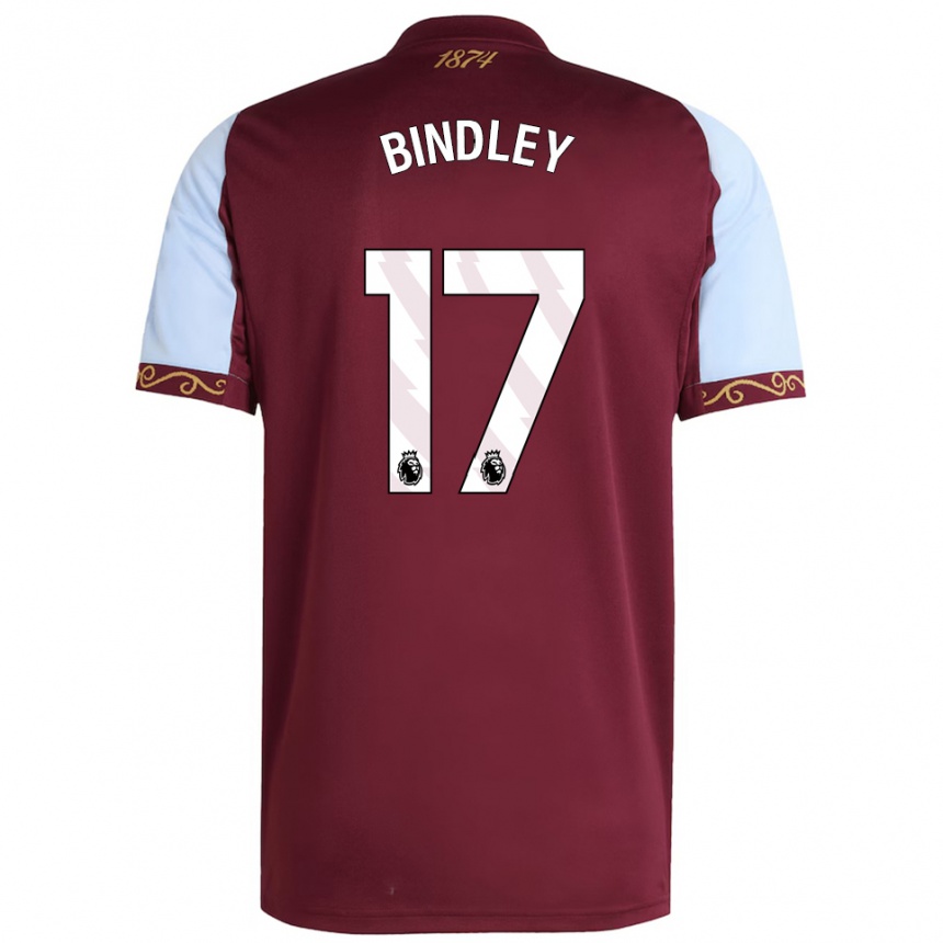 גברים כדורגל Oliver Bindley #17 בורדו תכלת ג'רזי ביתית 2025/26