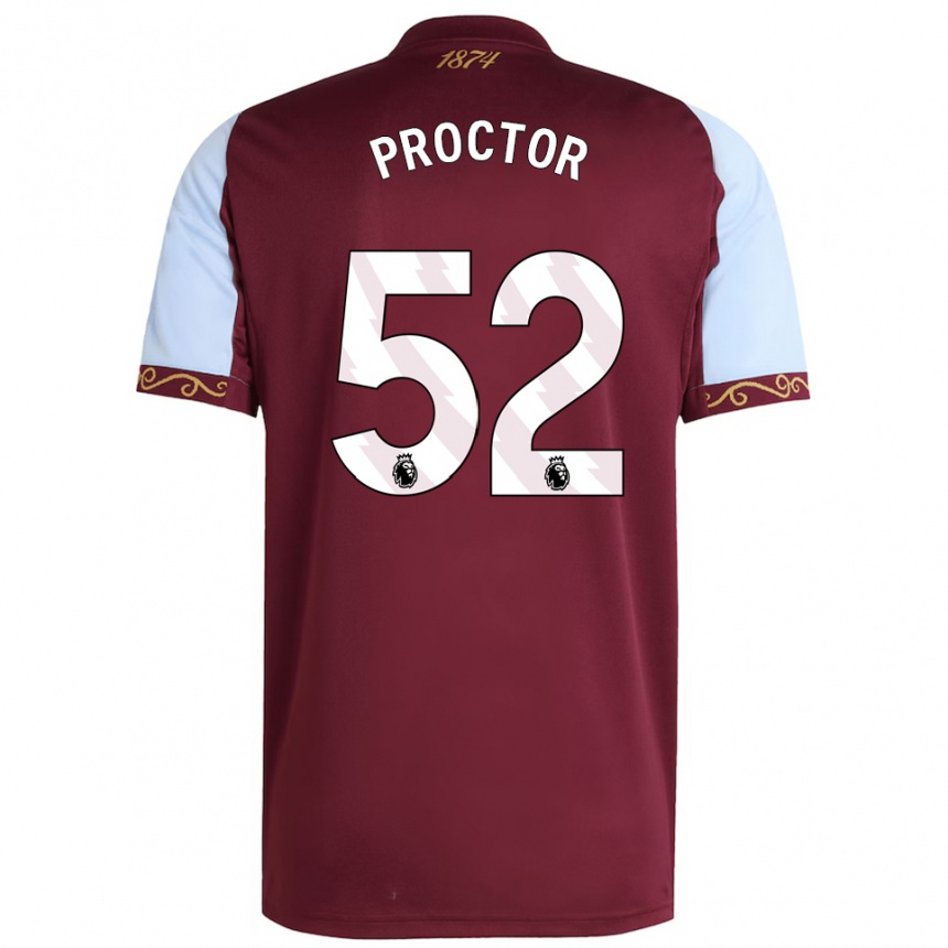 גברים כדורגל Sam Proctor #52 בורדו תכלת ג'רזי ביתית 2025/26