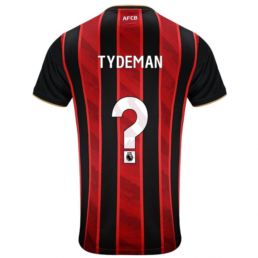 גברים כדורגל Kian Tydeman #0 אדום שחור ג'רזי ביתית 2025/26