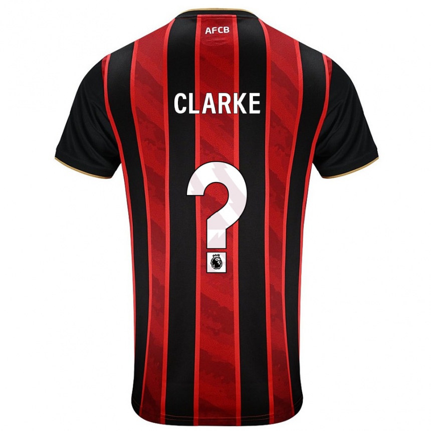 גברים כדורגל Ashley Clarke #0 אדום שחור ג'רזי ביתית 2025/26