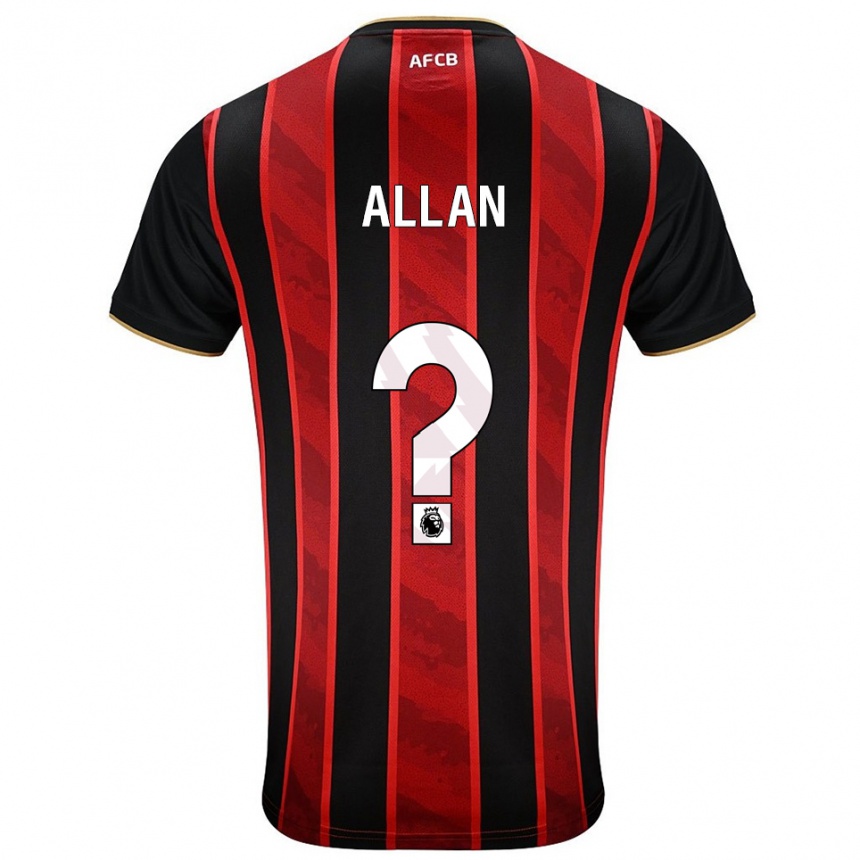 גברים כדורגל Mack Allan #0 אדום שחור ג'רזי ביתית 2025/26