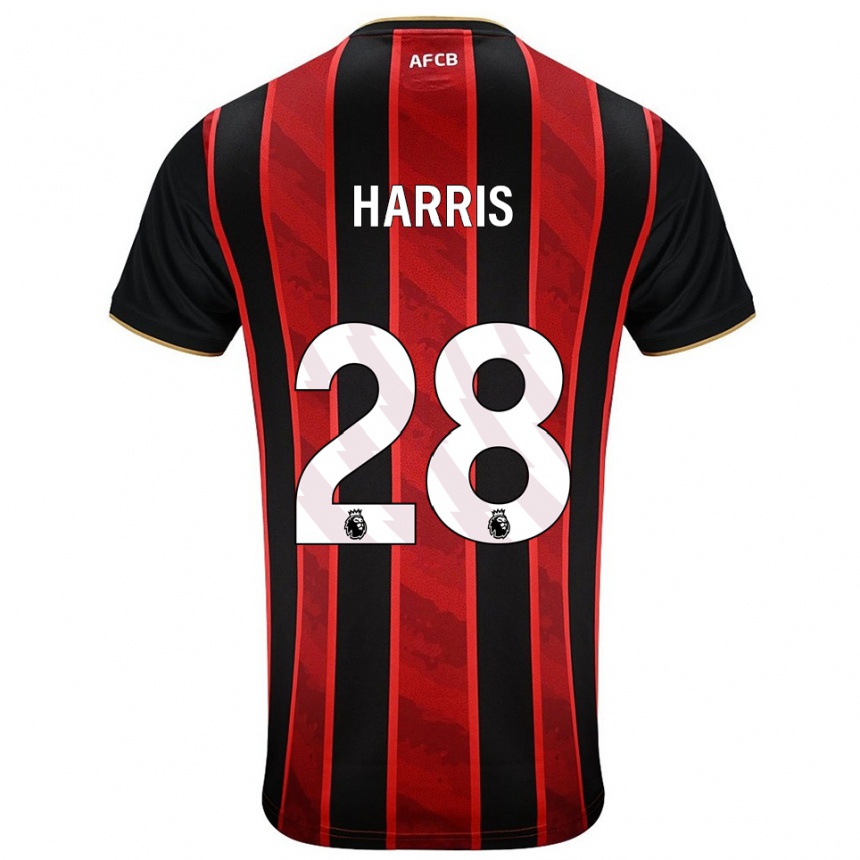 גברים כדורגל Charlotte Harris #28 אדום שחור ג'רזי ביתית 2025/26