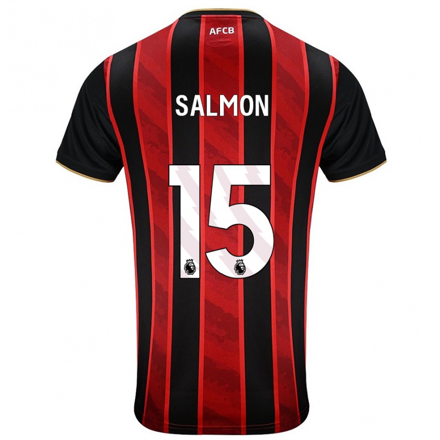 גברים כדורגל Josh Salmon #15 אדום שחור ג'רזי ביתית 2025/26