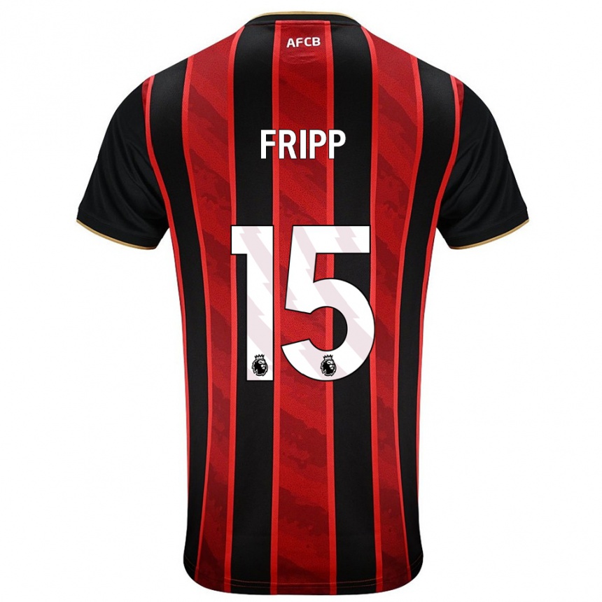גברים כדורגל Kelly Fripp #15 אדום שחור ג'רזי ביתית 2025/26 גברים כדורגל Kelly Fripp #15 אדום שחור ג'רזי ביתית 2025/26