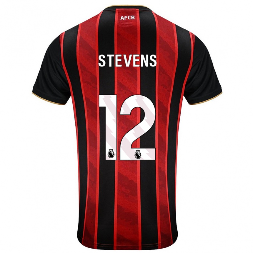 גברים כדורגל Charlie Stevens #12 אדום שחור ג'רזי ביתית 2025/26