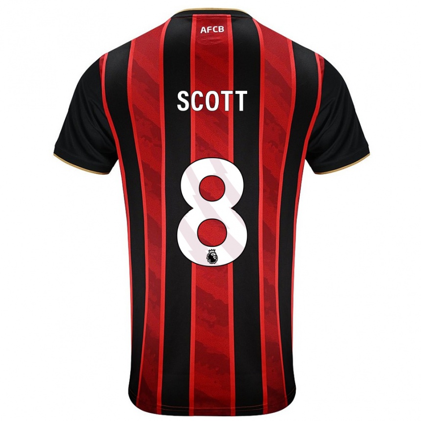 גברים כדורגל Alex Scott #8 אדום שחור ג'רזי ביתית 2025/26