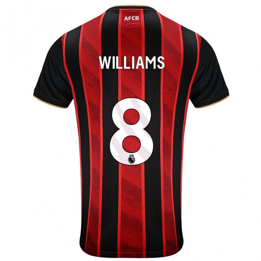 גברים כדורגל Phoebe Williams #8 אדום שחור ג'רזי ביתית 2025/26
