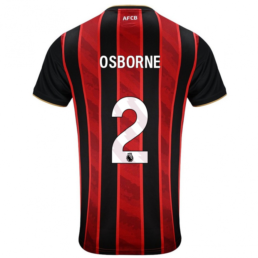 גברים כדורגל Charlie Osborne #2 אדום שחור ג'רזי ביתית 2025/26