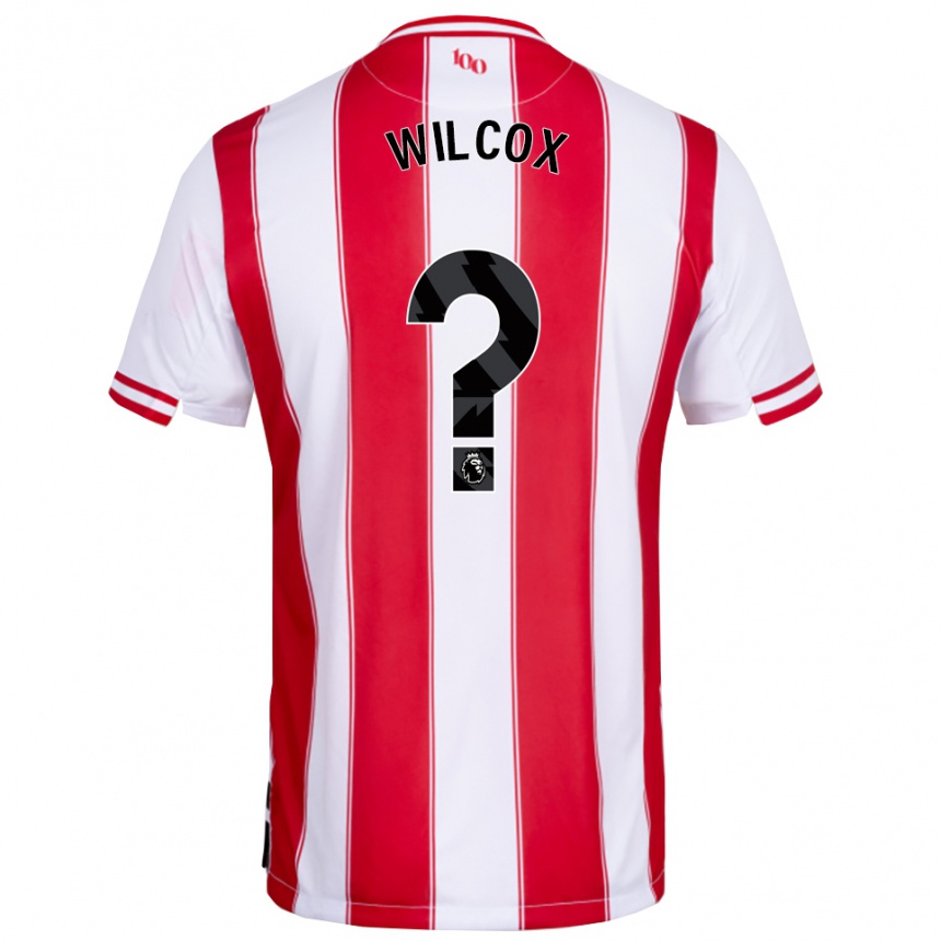 גברים כדורגל Max Wilcox #0 אדום לבן ג'רזי ביתית 2025/26