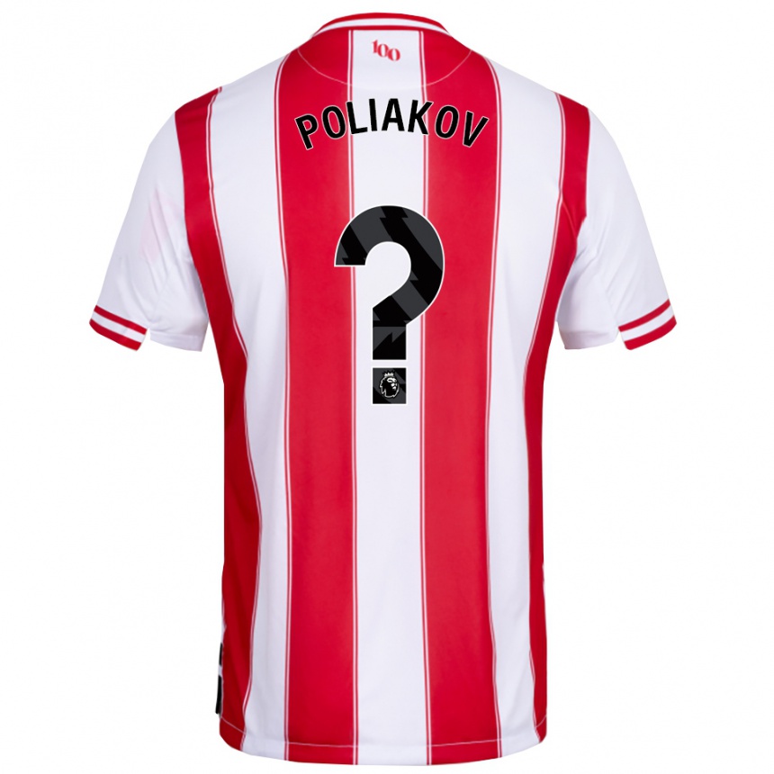 גברים כדורגל Adam Poliakov #0 אדום לבן ג'רזי ביתית 2025/26