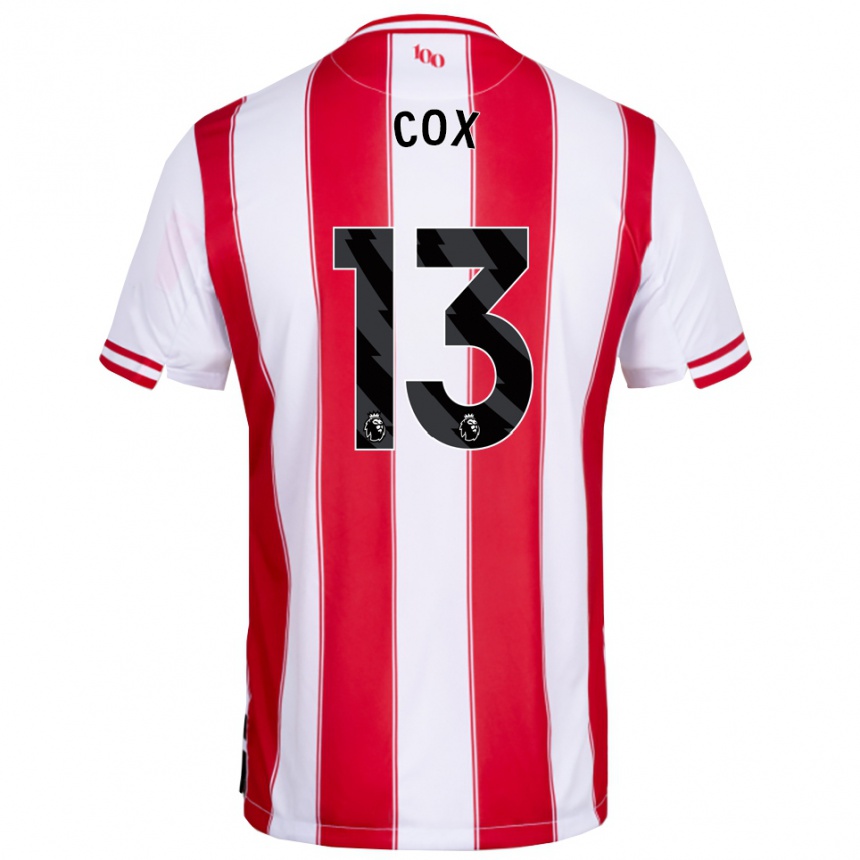 גברים כדורגל Matthew Cox #13 אדום לבן ג'רזי ביתית 2025/26