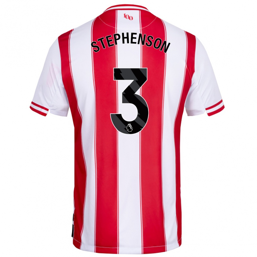 גברים כדורגל Joshua Stephenson #3 אדום לבן ג'רזי ביתית 2025/26
