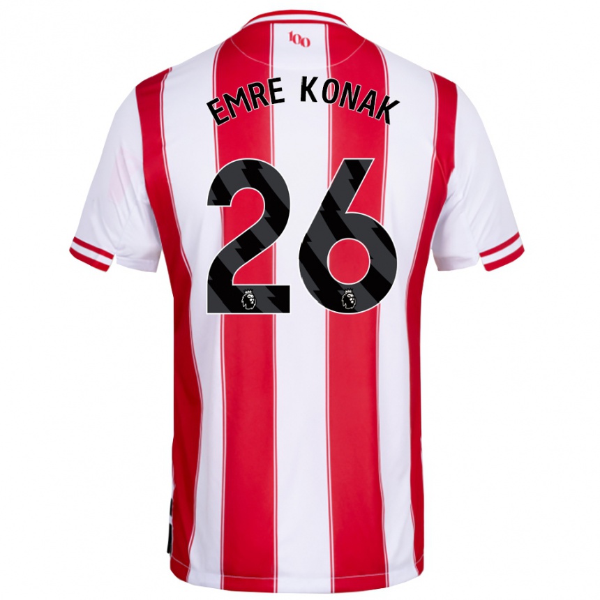 גברים כדורגל Yunus Emre Konak #26 אדום לבן ג'רזי ביתית 2025/26