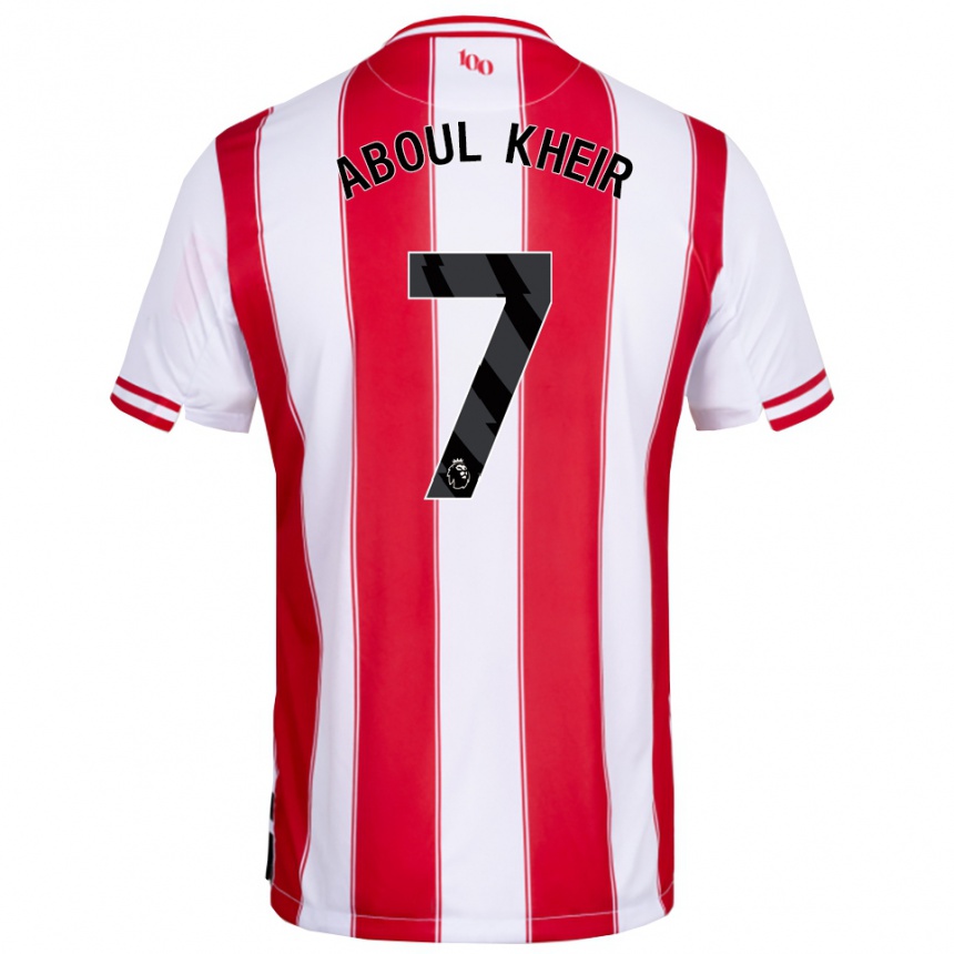 גברים כדורגל Nour Aboul Kheir #7 אדום לבן ג'רזי ביתית 2025/26