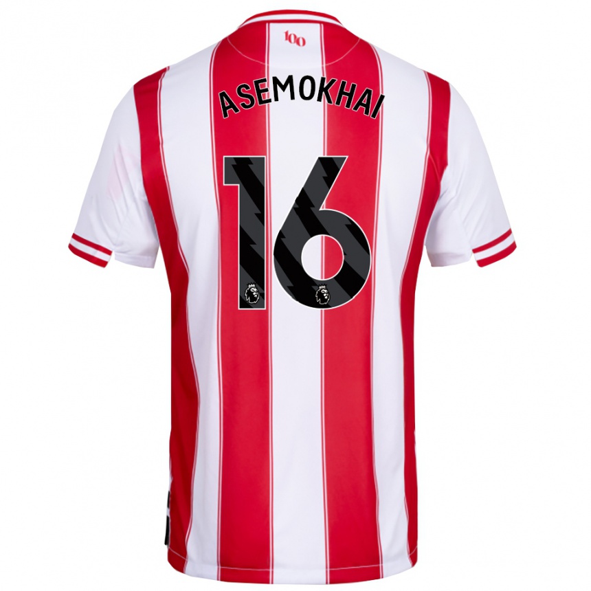 גברים כדורגל Gregory Asemokhai #16 אדום לבן ג'רזי ביתית 2025/26