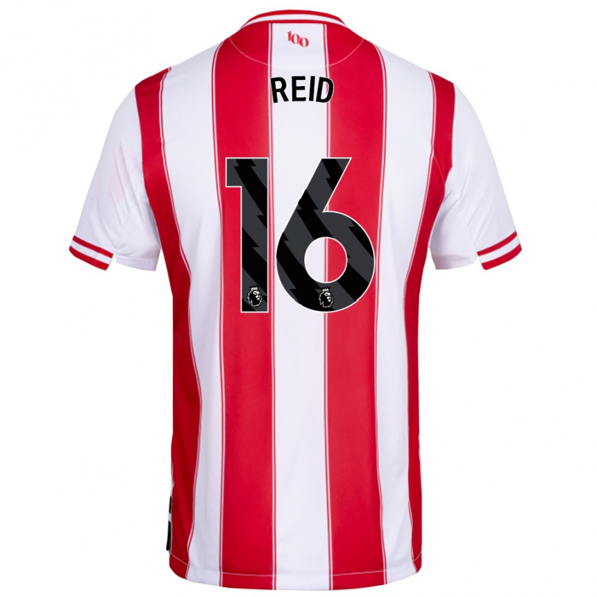 גברים כדורגל Jodie Reid #16 אדום לבן ג'רזי ביתית 2025/26