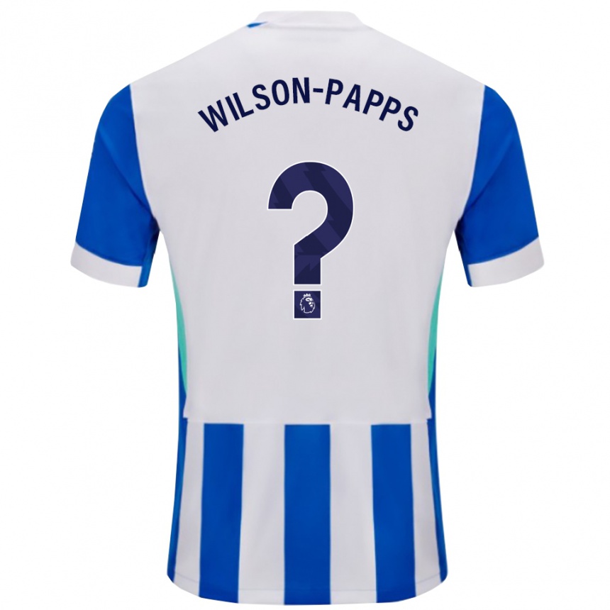 גברים כדורגל Charlie Wilson-Papps #0 כחול לבן ג'רזי ביתית 2025/26