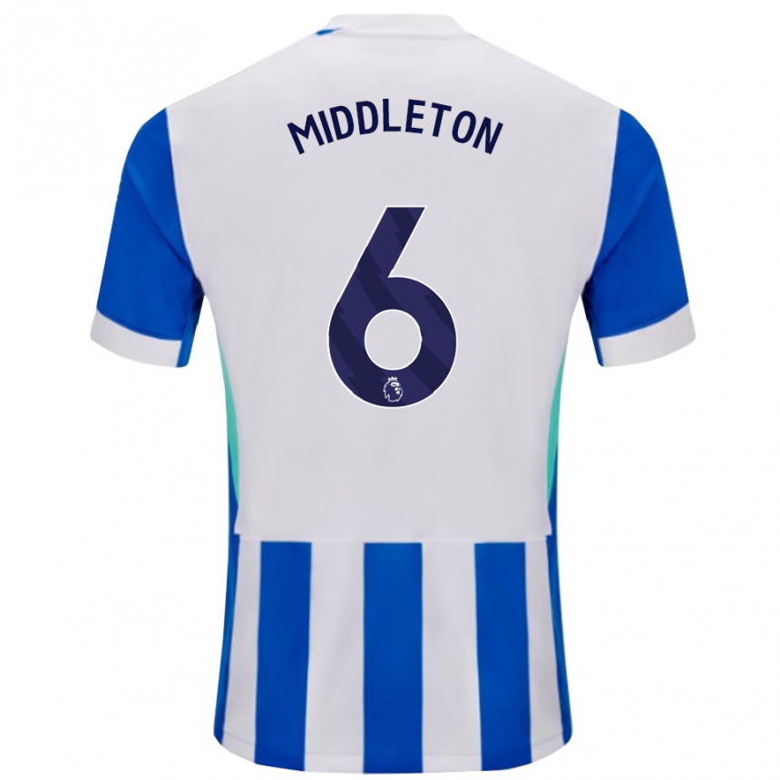 גברים כדורגל Jesse Middleton #6 כחול לבן ג'רזי ביתית 2025/26