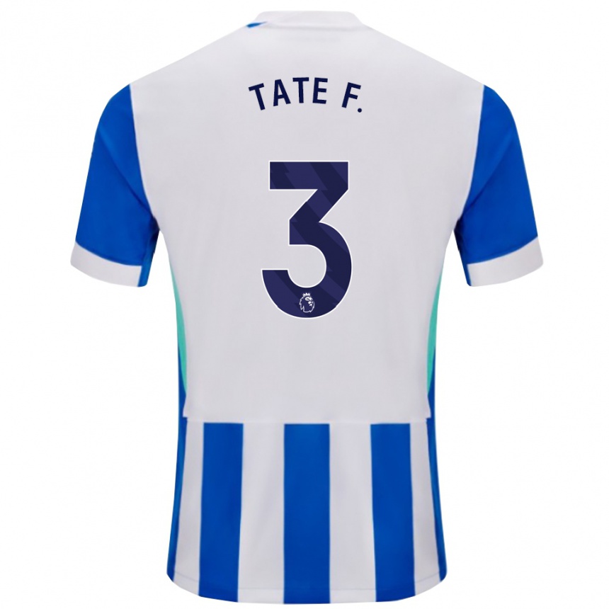 גברים כדורגל Tate Ferdinand #3 כחול לבן ג'רזי ביתית 2025/26