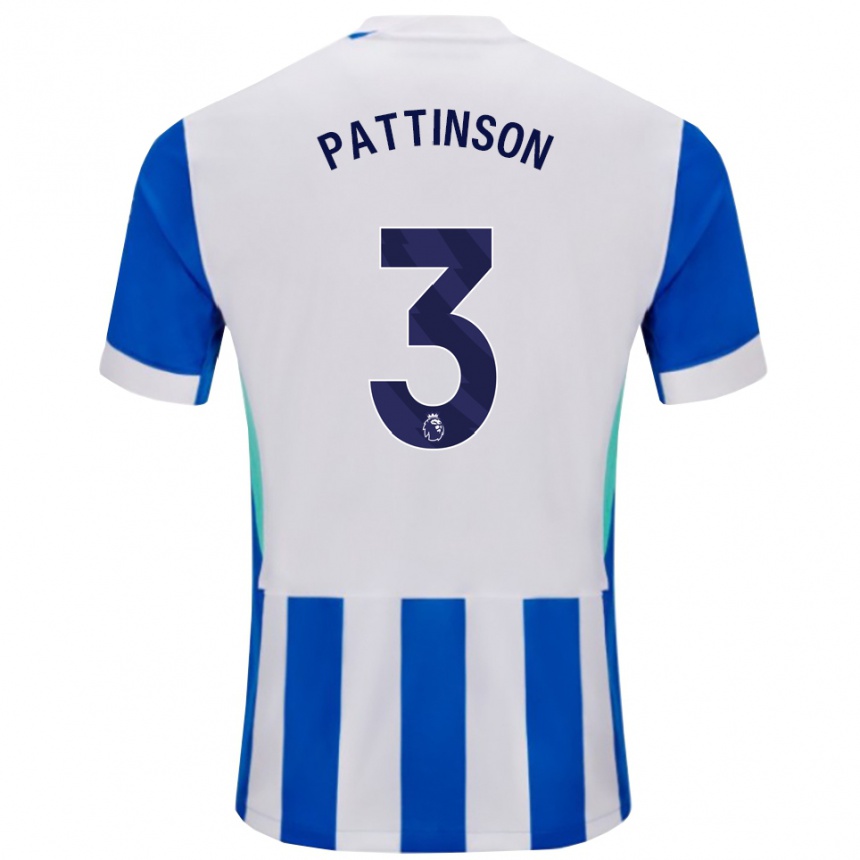 גברים כדורגל פופי פטינסון #3 כחול לבן ג'רזי ביתית 2025/26