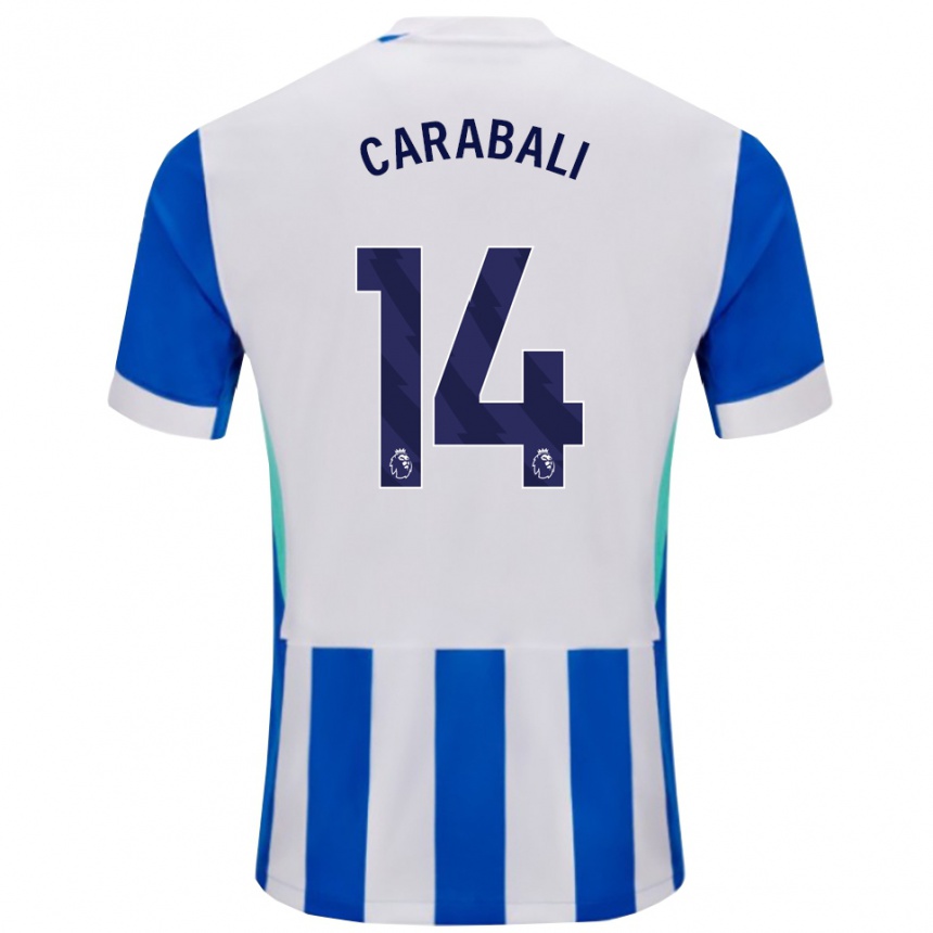 גברים כדורגל ג'ורלין קרבאלי #14 כחול לבן ג'רזי ביתית 2025/26