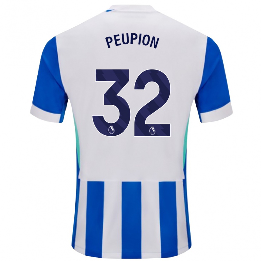 גברים כדורגל Cameron Peupion #32 כחול לבן ג'רזי ביתית 2025/26