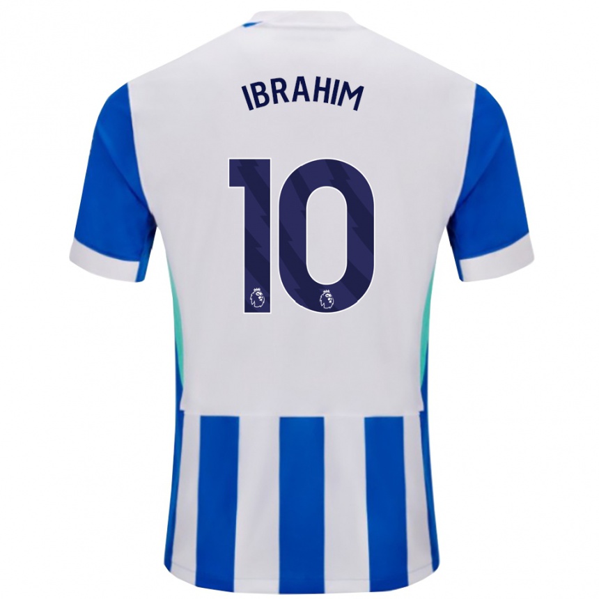 גברים כדורגל Younes Ibrahim #10 כחול לבן ג'רזי ביתית 2025/26