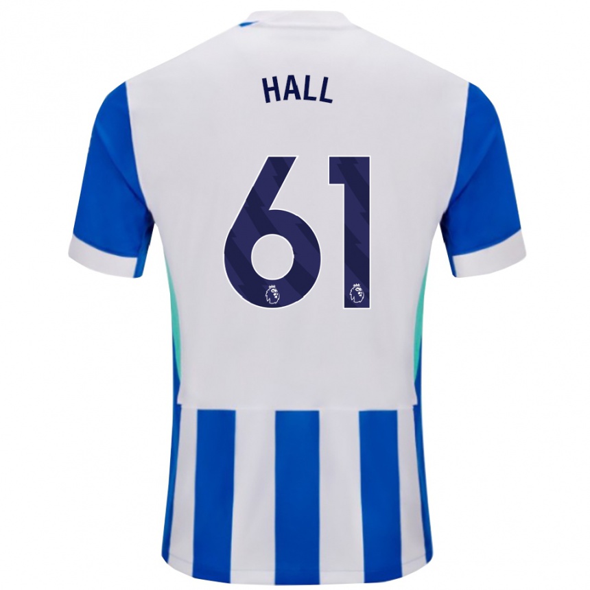 גברים כדורגל Steven Hall #61 כחול לבן ג'רזי ביתית 2025/26