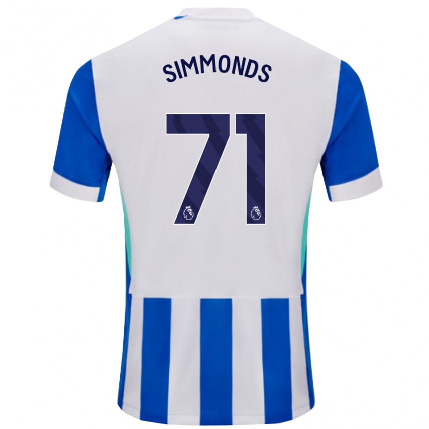 גברים כדורגל Freddie Simmonds #71 כחול לבן ג'רזי ביתית 2025/26